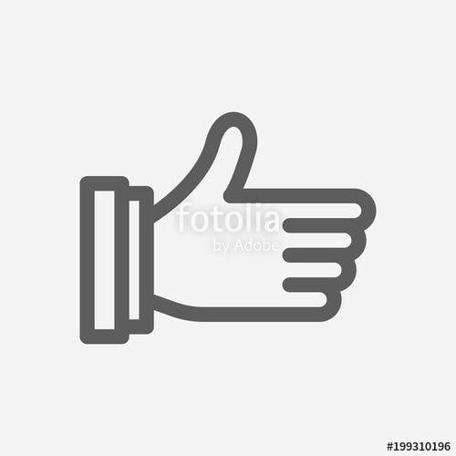 Emoji Hand Logo - Emoji thumb up icon line symbol. Isolated vector illustration of ...