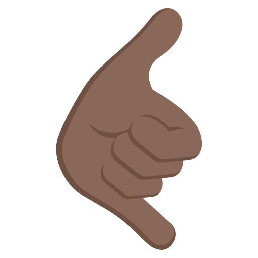 Emoji Hand Logo - Call Me Hand Dark Skin Tone Emoji Emoticon Vector Icon. Free