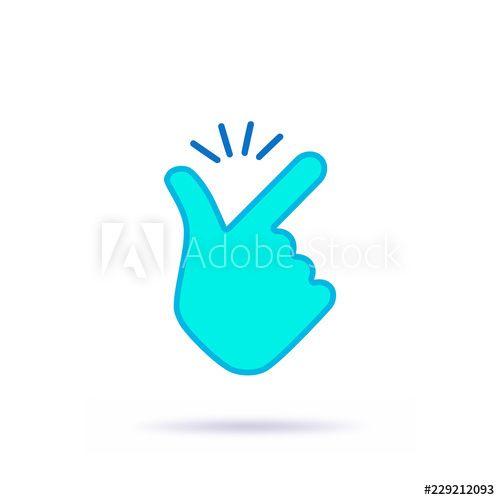 Emoji Hand Logo - Snap fingers like easy emoji logo blue design this stock