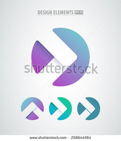 Simple Arrow Logo - Vector abstract arrows icon. Modern design elements isolated on ...