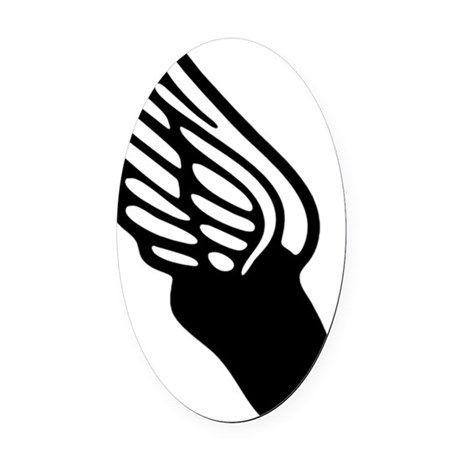 Mercury Winged Foot Logo - winged foot mercury symbol Oval Car Magnet by Admin_CP119855