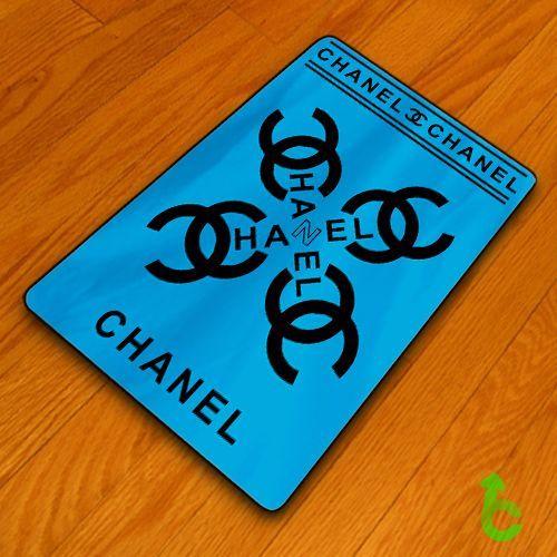 Surface Blue Logo - Chanel #Black #Logo #Cross #Blue #Surface #Blanket #quilt #throws
