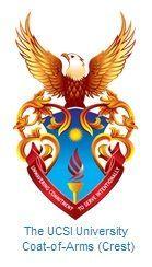 Eagle Standing On Shield Logo - The UCSI University Coat of Arms features an eagle with wide-spread ...