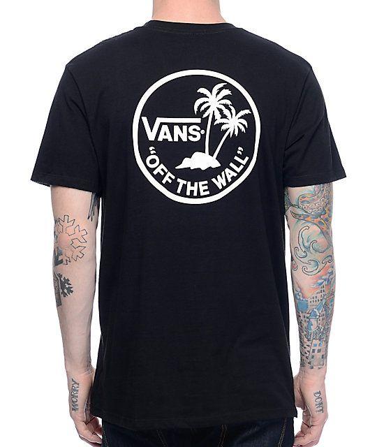 Vans Palm Tree Logo - Vans Mini Dual Palm Black T-Shirt | Zumiez