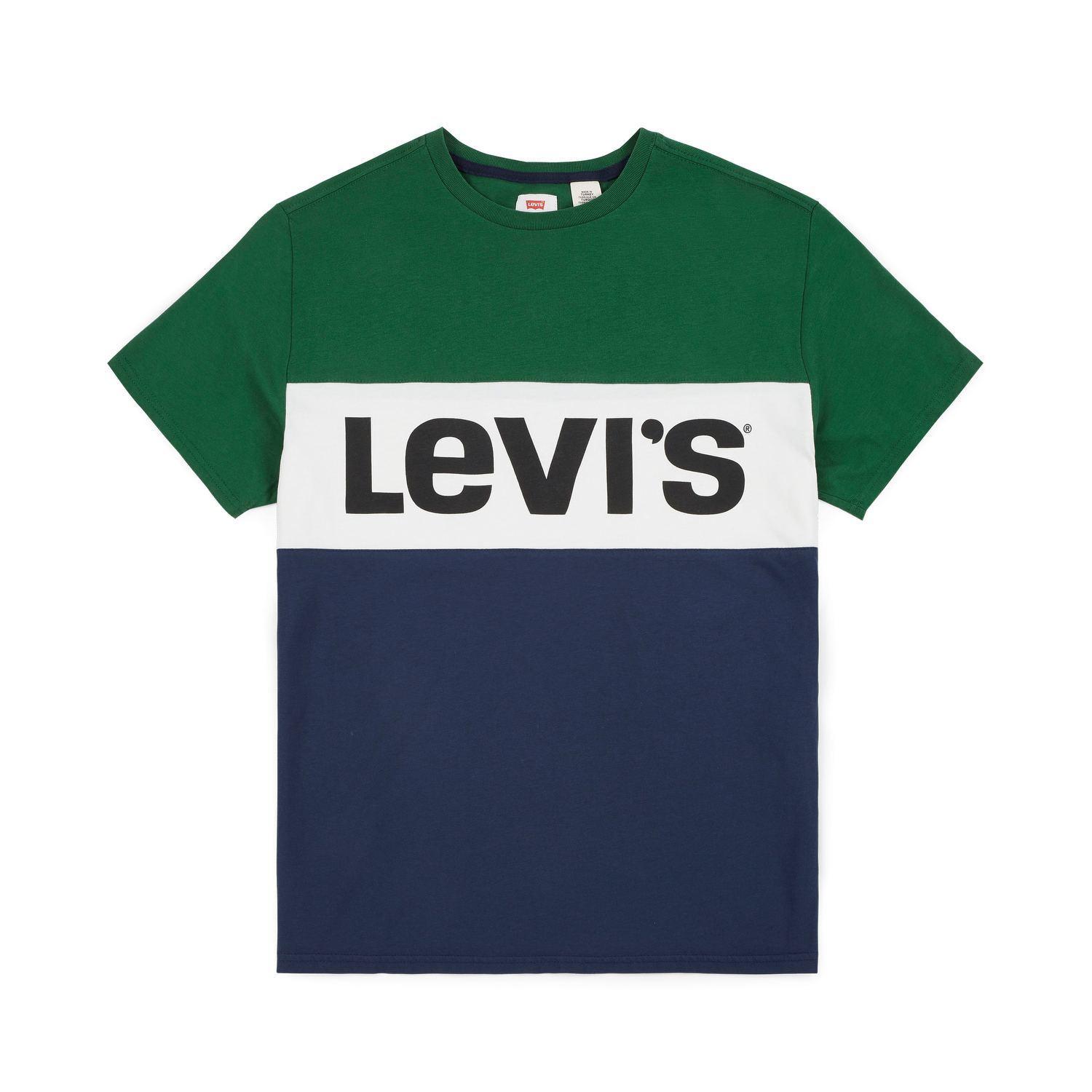 White and Green Block Logo - Levi's Colour Block Tee in Black / White / Green – Edwards Menswear