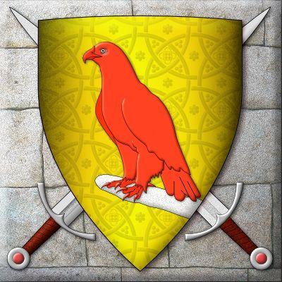 Eagle Standing On Shield Logo - A Coat of Arms granted to the family is a gold shield, with an eagle ...