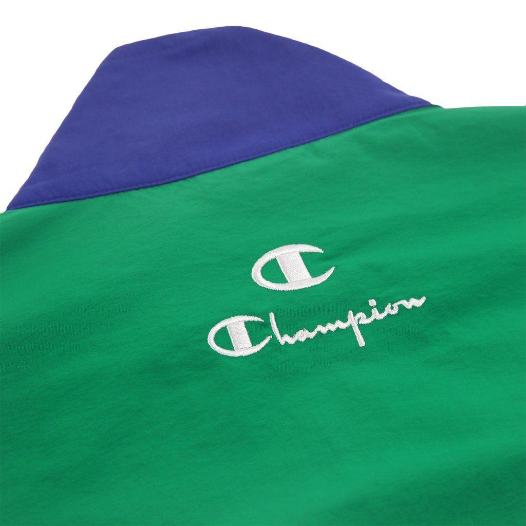 White and Green Block Logo - Colour Block Track Top Jacket in Green / Royal Blue / White