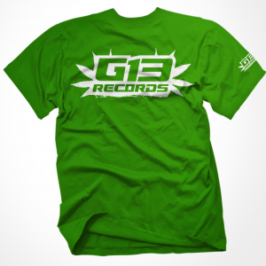 White and Green Block Logo - G13 Records MERCH