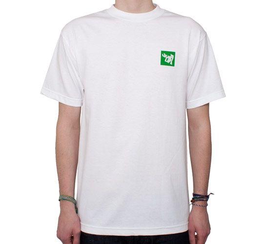 White and Green Block Logo - The Quiet Life QL Block Logo T Shirt (White)