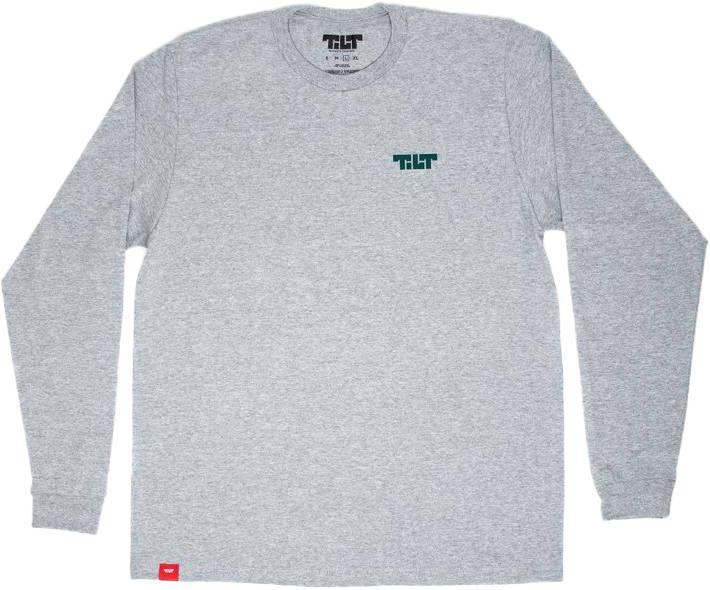 White and Green Block Logo - Tilt Block Logo Longsleeve T-Shirt Grey - T-Shirts - Lifestyle T-Shirts ...