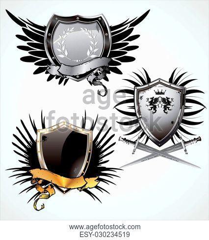 Eagle Standing On Shield Logo - Crown eagle standing and Image