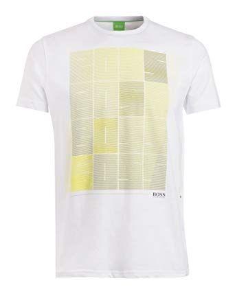 White and Green Block Logo - BOSS Hugo Green T-Shirt, White Block Print 'Tee 3' Logo Tee: Amazon ...