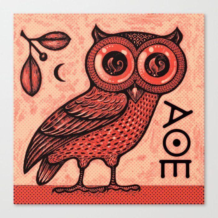 Athena Owl Logo - Athena's Owl Canvas Print