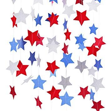 Red White Blue Star Logo - Red White Blue Star Streamers Patriotic 4th of July