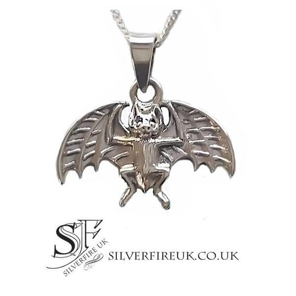 Small Vampire Logo - Small Bat Pendant In Silver, Vampire Bat Necklace, Bat Jewellery