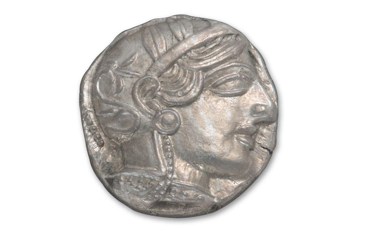Athena Owl Logo - 440 404 BC Greek Silver Tetradrachm Athena Owl NGC MS. GovMint