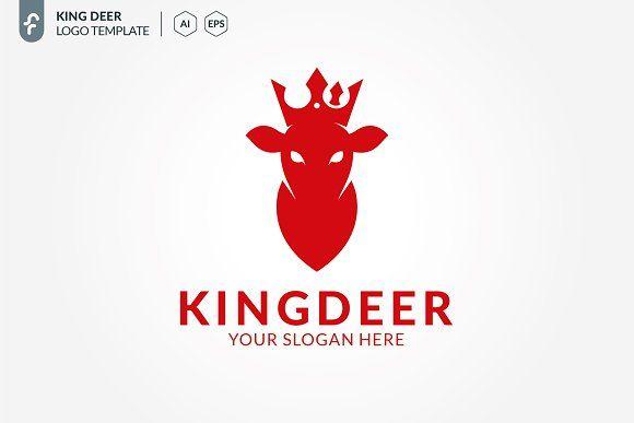 Red Deer Logo - King Deer Logo ~ Logo Templates ~ Creative Market