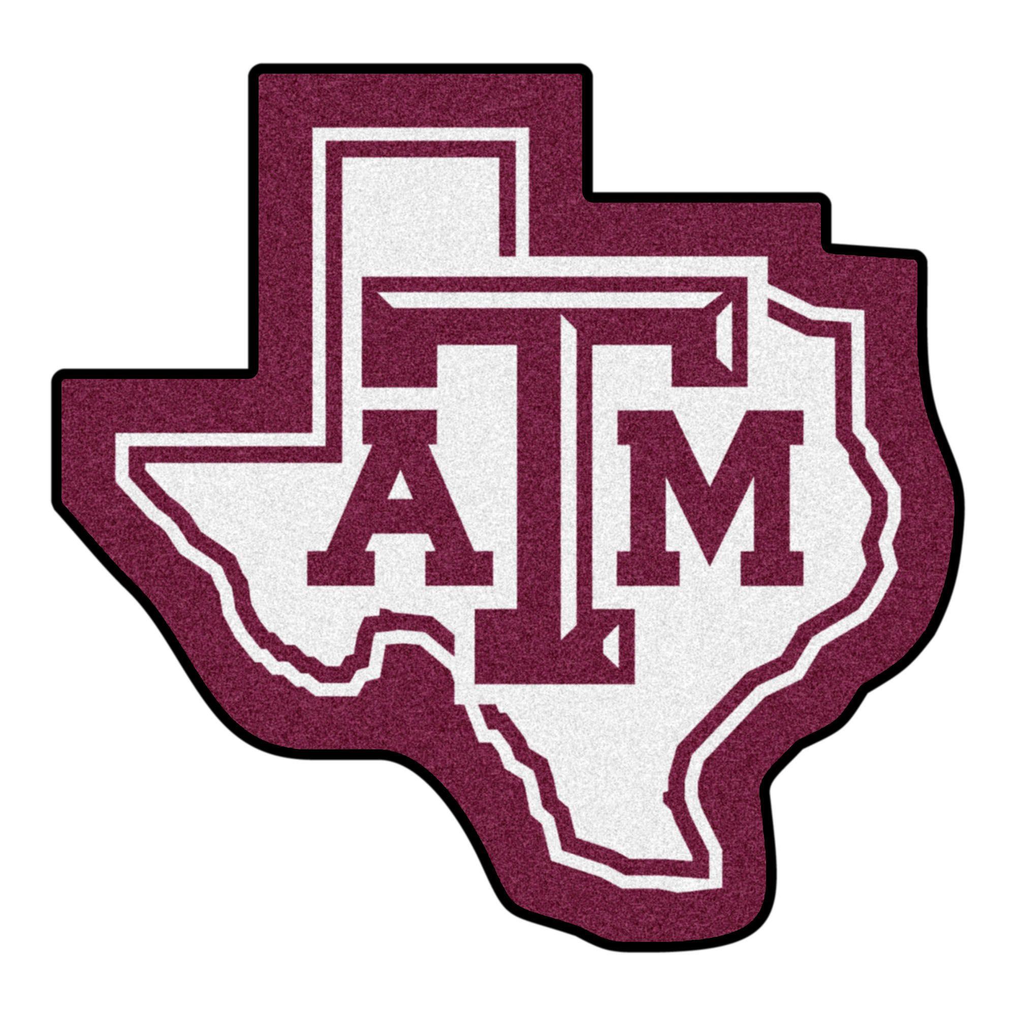 A&M University Logo - NCAA Texas A&M University Aggies Mascot Novelty Logo Shaped Area Rug ...