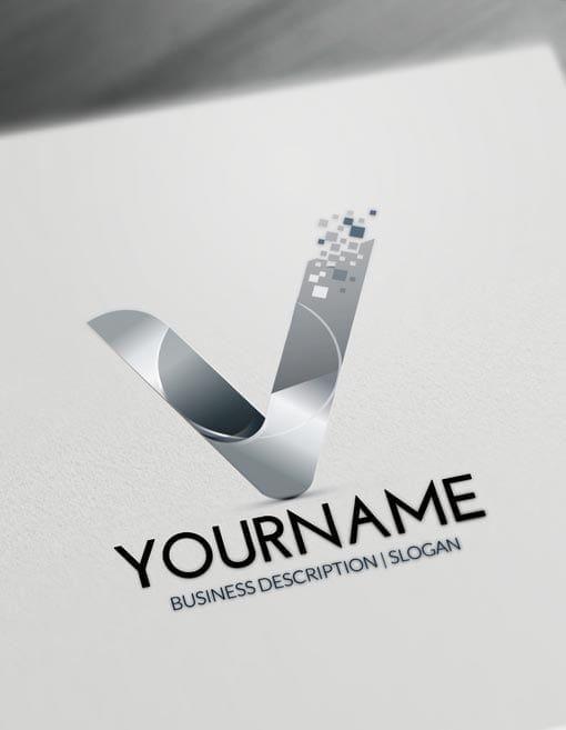 Modern V Logo - Free Letters Logo Maker - Modern V Logo Creator | Logo | Letter logo ...