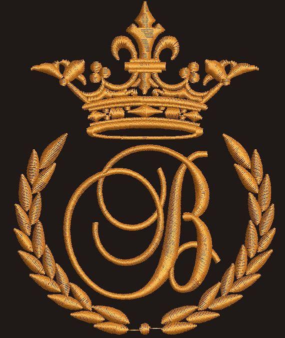 B Crown Logo - Crown laurel wreath and the monogram letter by embroiderypapatedy ...