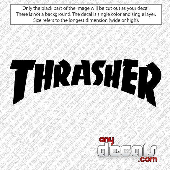 Skating Black and White Thrasher Logo - Thrasher Logo Style Skateboard Logo Car Decal