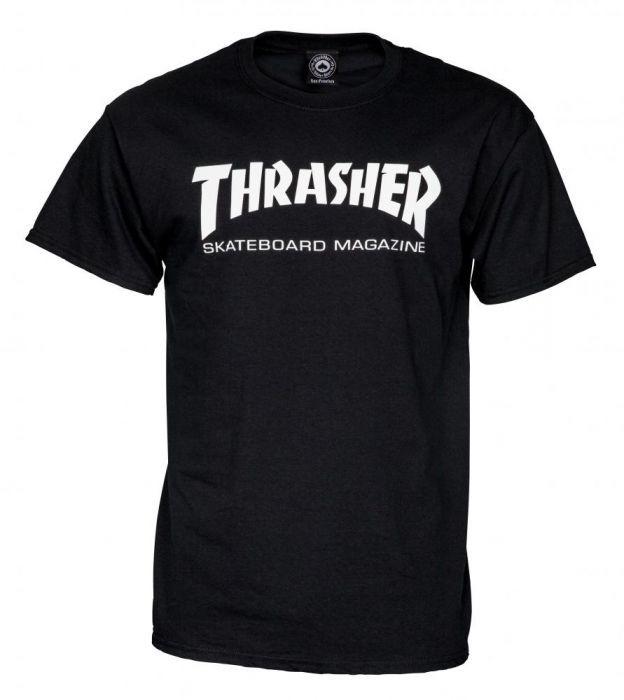 Skating Black and White Thrasher Logo - Thrasher Skate Mag Logo T-Shirt - Black