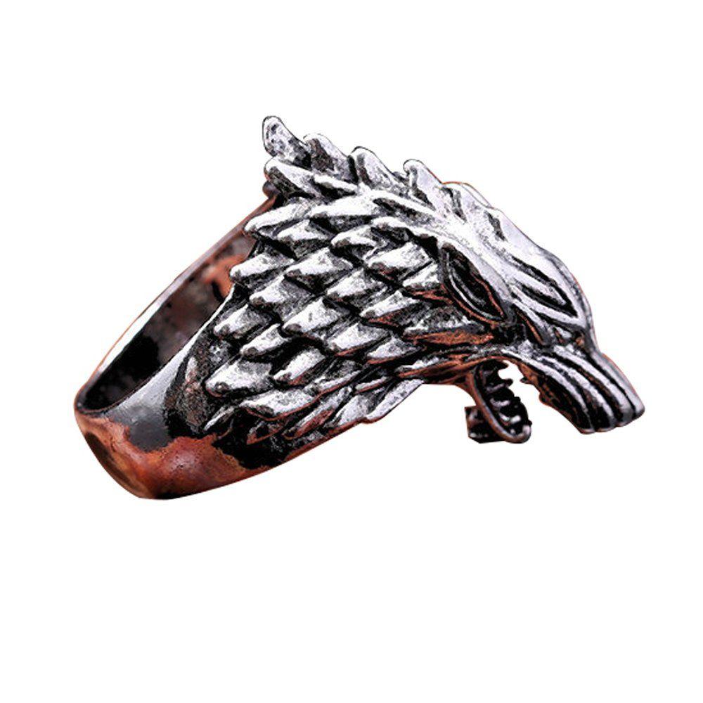 Ice Wolf Logo - V-zone Ice Wolf Stainless Steel Silver Ring Inspired by Game of ...