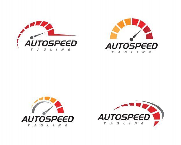 Orange Circle Car Logo - Speed auto car logo template Vector