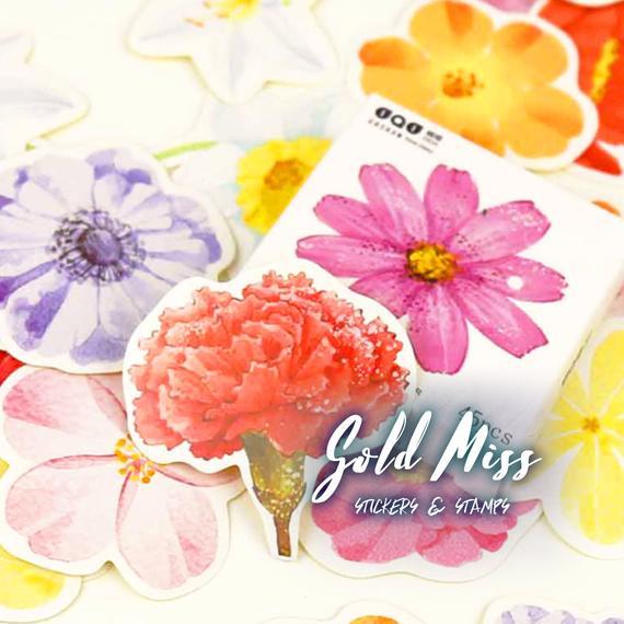 Red Purple Yellow Flower Logo - Floral Stickers Flower Labels Pink Red Purple Yellow Flowers | Etsy