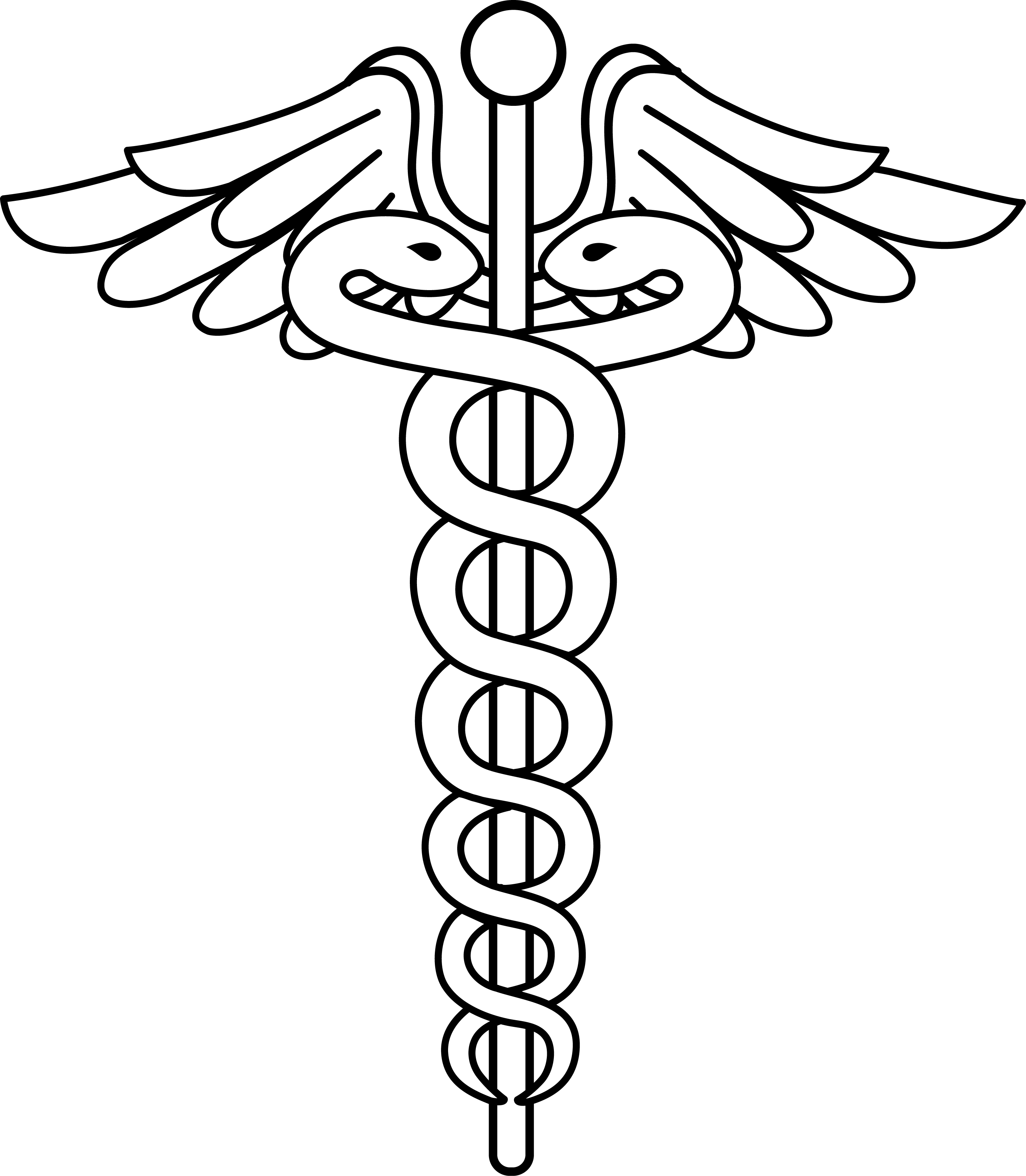 Black and White Medical Logo - Caduceus Black And White Clipart