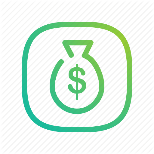 Money App Logo - App, bag, balance, ecommerce, equity, gradient, greenish, lineart