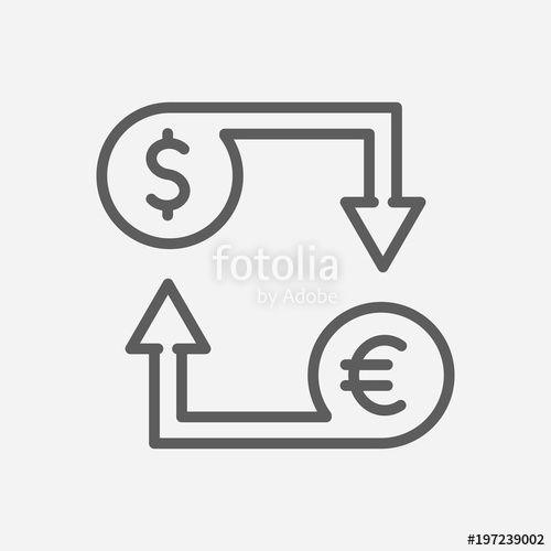Money App Logo - Currency exchange icon line symbol. Isolated vector illustration