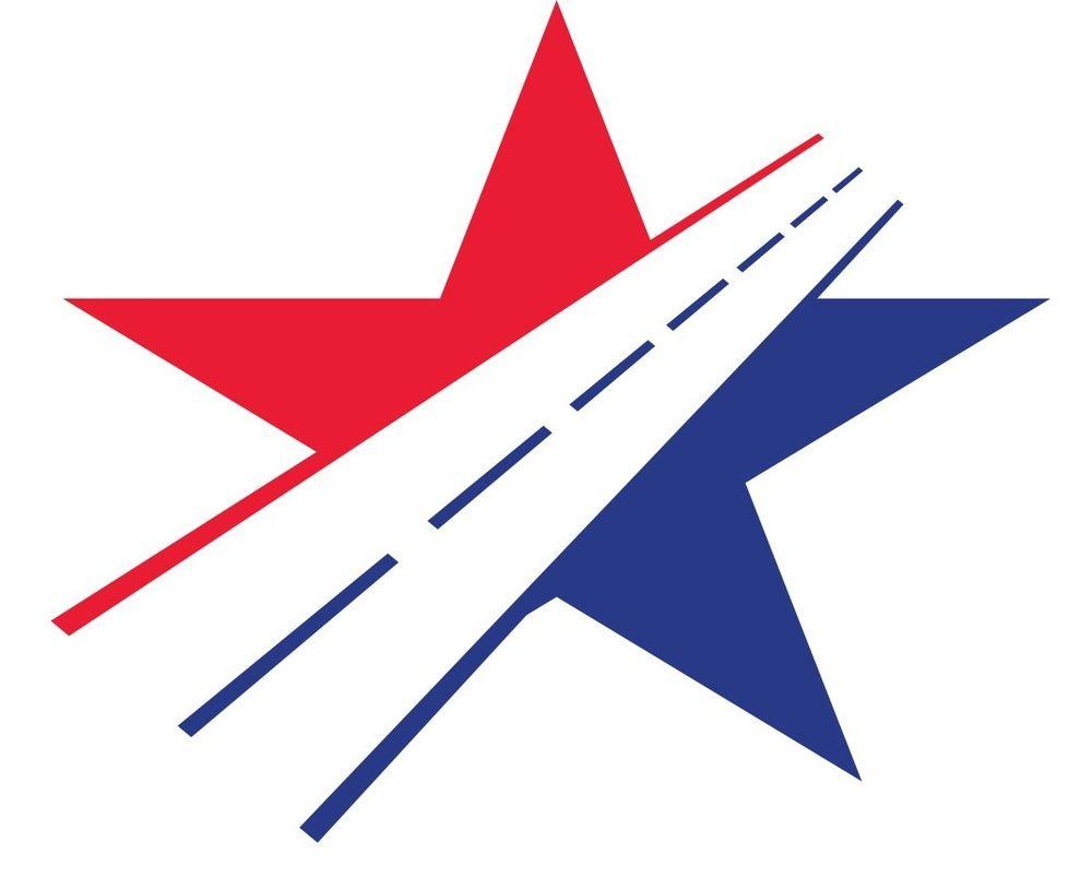 Red White Blue Star Logo - Anthem Shuttle Red White and Blue Star Logo