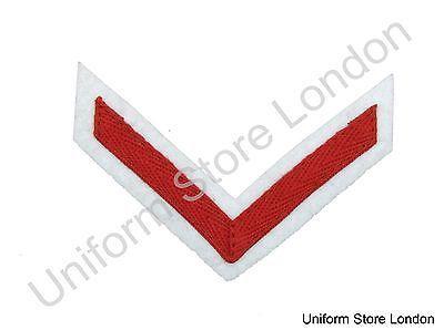 Wide Red P Logo - Chevron Lance Corporal Red on White 100mm Wide 1 Bar R1558