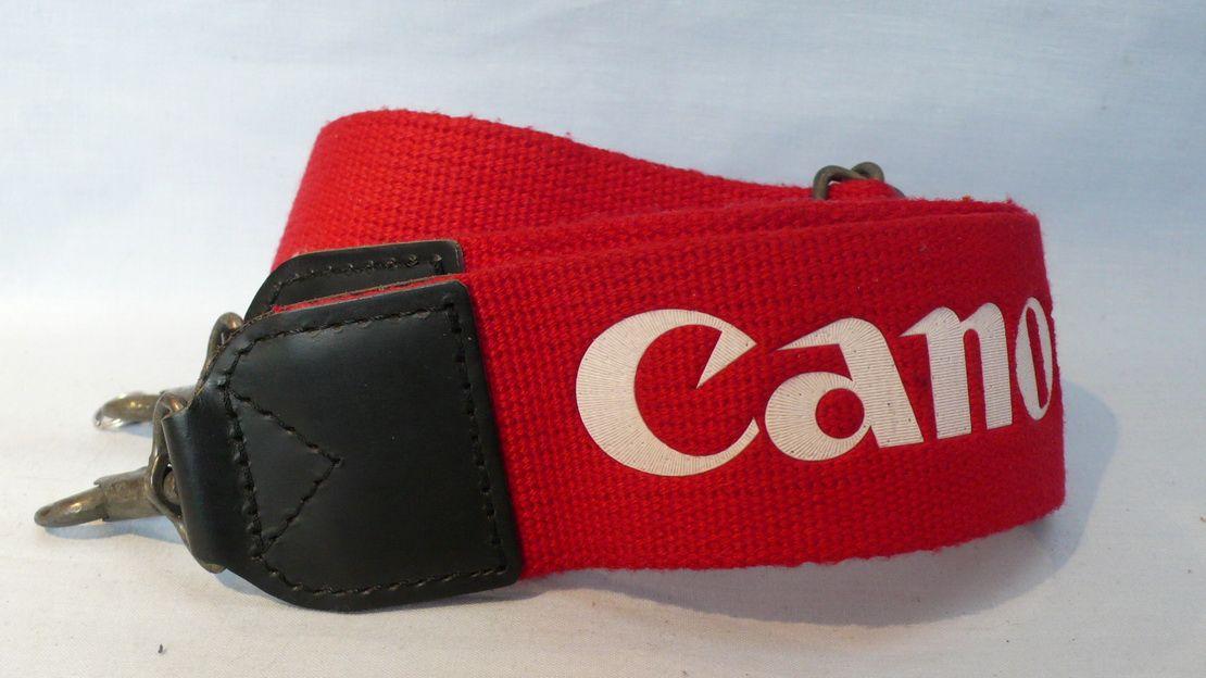 Wide Red P Logo - Canon FD Wide Camera Red Strap 2.49