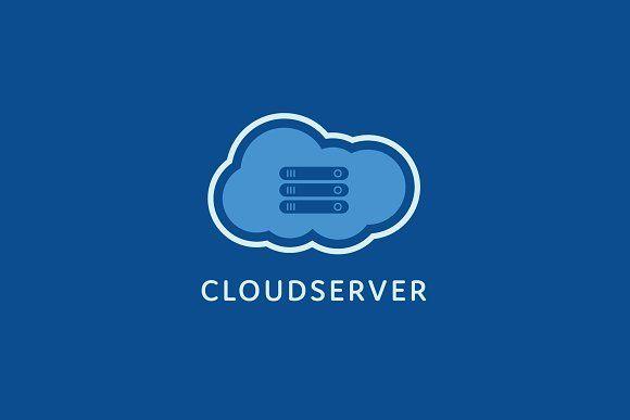 Blue Server Logo - Cloud Server Logo Template Logo Templates Creative Market