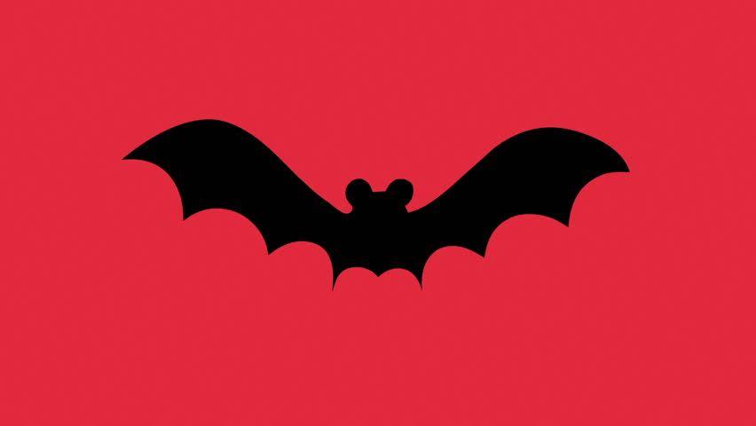 Bat with Red Background Logo - Silhouette Bat On a Red Stock Footage Video (100% Royalty-free ...