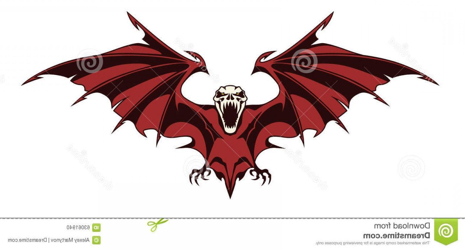 Bat with Red Background Logo - Stock Illustration Creepy Bat Red Scary Skull Yellow Eyes Isolated ...