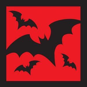 Bat with Red Background Logo - Free Bats Clipart Image 0071-0907-3111-0231 | Halloween Clipart