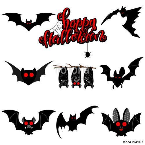 Bat with Red Background Logo - Bats with red eyes cartoon funny character and silhouette with hand ...