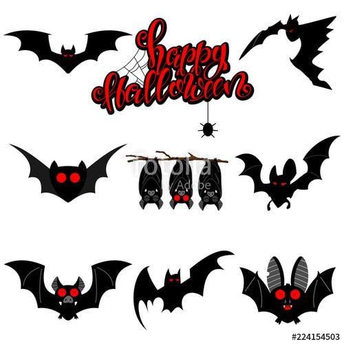 Bat with Red Background Logo - Bats with red eyes cartoon funny character and silhouette with hand ...