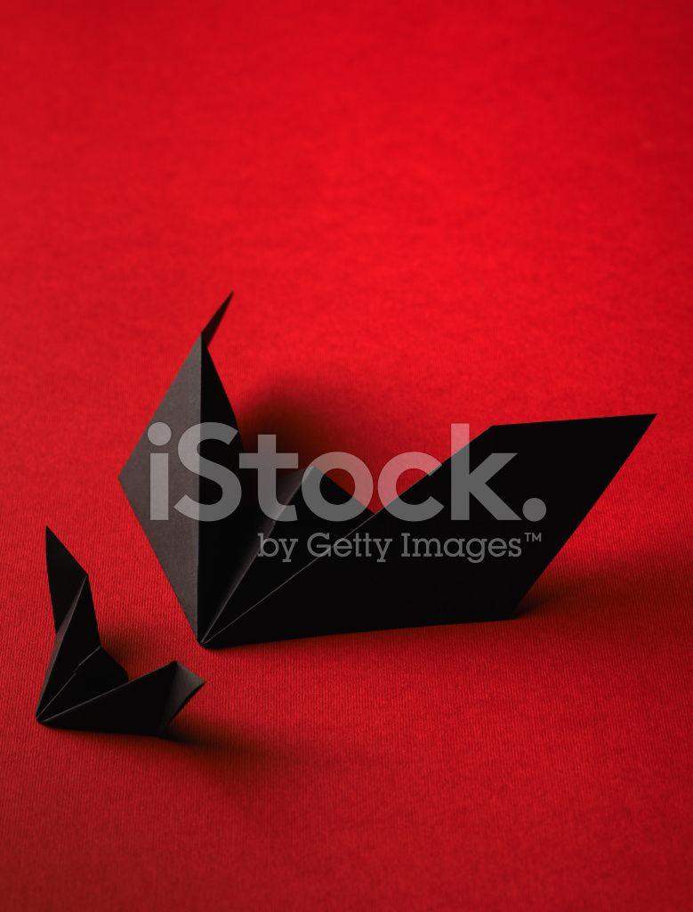Bat with Red Background Logo - Origami Bat on A Red Background Stock Photos - FreeImages.com