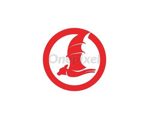 Bat with Red Background Logo - Bat black logo template white background icons app - 4563938 | Onepixel