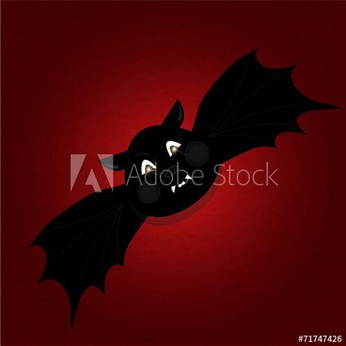 Bat with Red Background Logo - bat on the red textured background - Buy this stock vector and ...