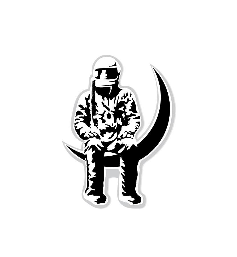 Clear Moon Logo - Angels and Airwaves Moon Man Die Cut Sticker