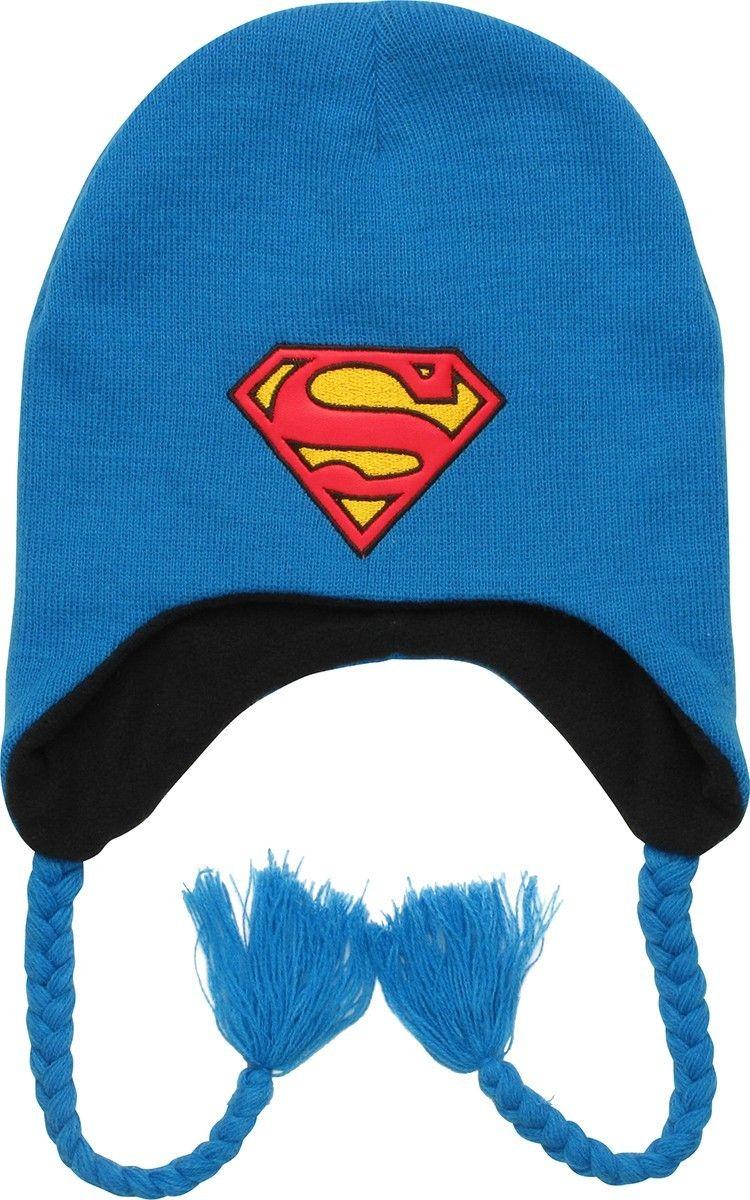 Turquoise Superman Logo - Superman Logo Tassel Beanie