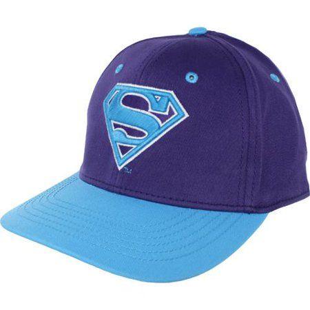 Turquoise Superman Logo - BioWorld - Superman Purple/Turquoise Flex Fit Baseball Hat - Walmart.com