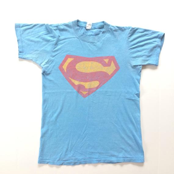 Turquoise Superman Logo - Vtg. Superman Classic Logo T-Shirt / Size Small | Etsy