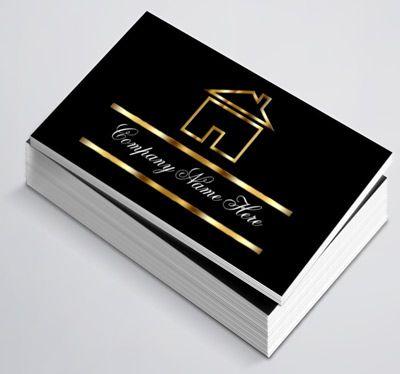 Gold and Black House Logo - Custom Black and Gold House Realtor Business Card