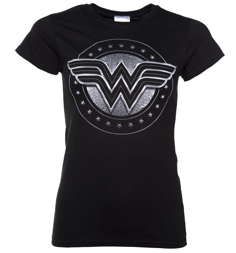 The Help Movie Logo - Women's Black Wonder Woman Movie Logo T Shirt. Wonder Woman Movie